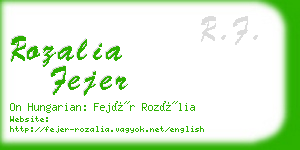 rozalia fejer business card